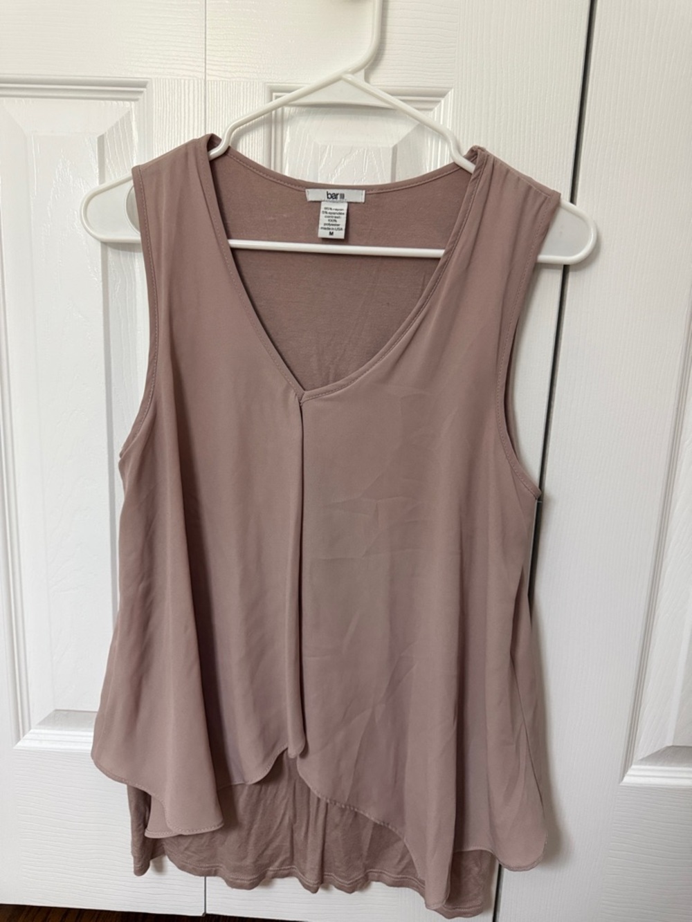 Bar III Dusty Mauve Layered V-Neck Sleeveless Tank